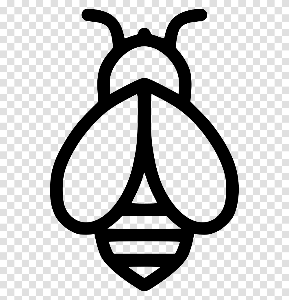 Honey Bee Insect Outline Black And White Bee Clipart, Stencil, Logo, Trademark Transparent Png