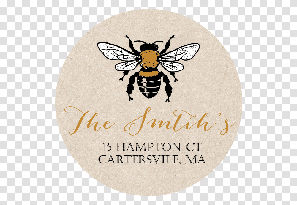 Honey Bee Return Address Label Bee Black And White Clip Art, Animal, Insect, Invertebrate Transparent Png