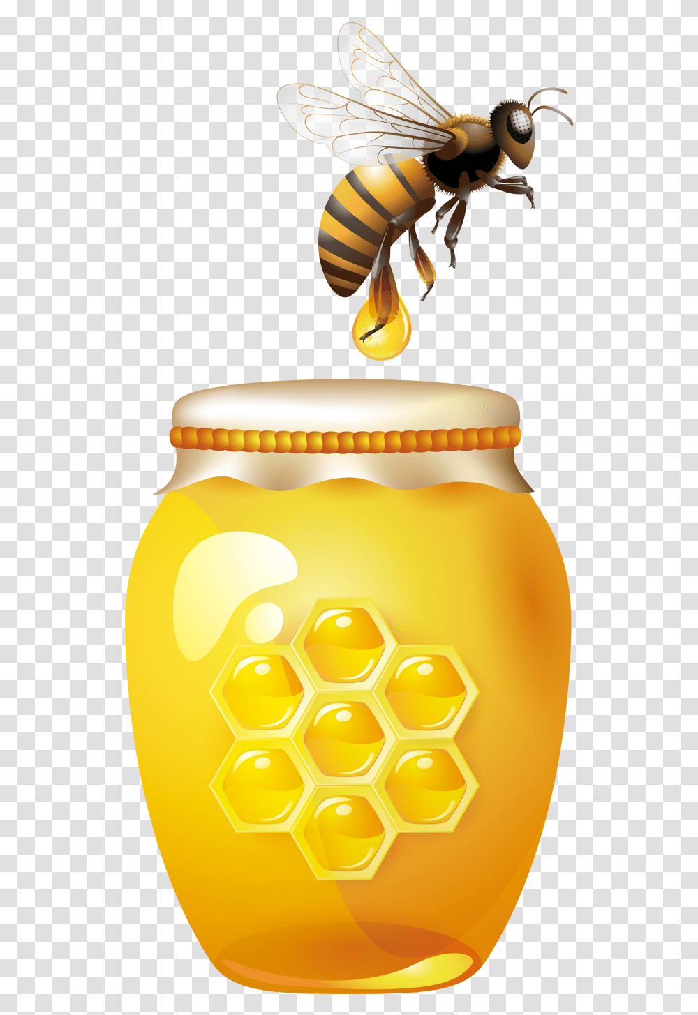 Honey Bees Background Honey Bee Clipart, Food, Jar, Insect, Invertebrate Transparent Png