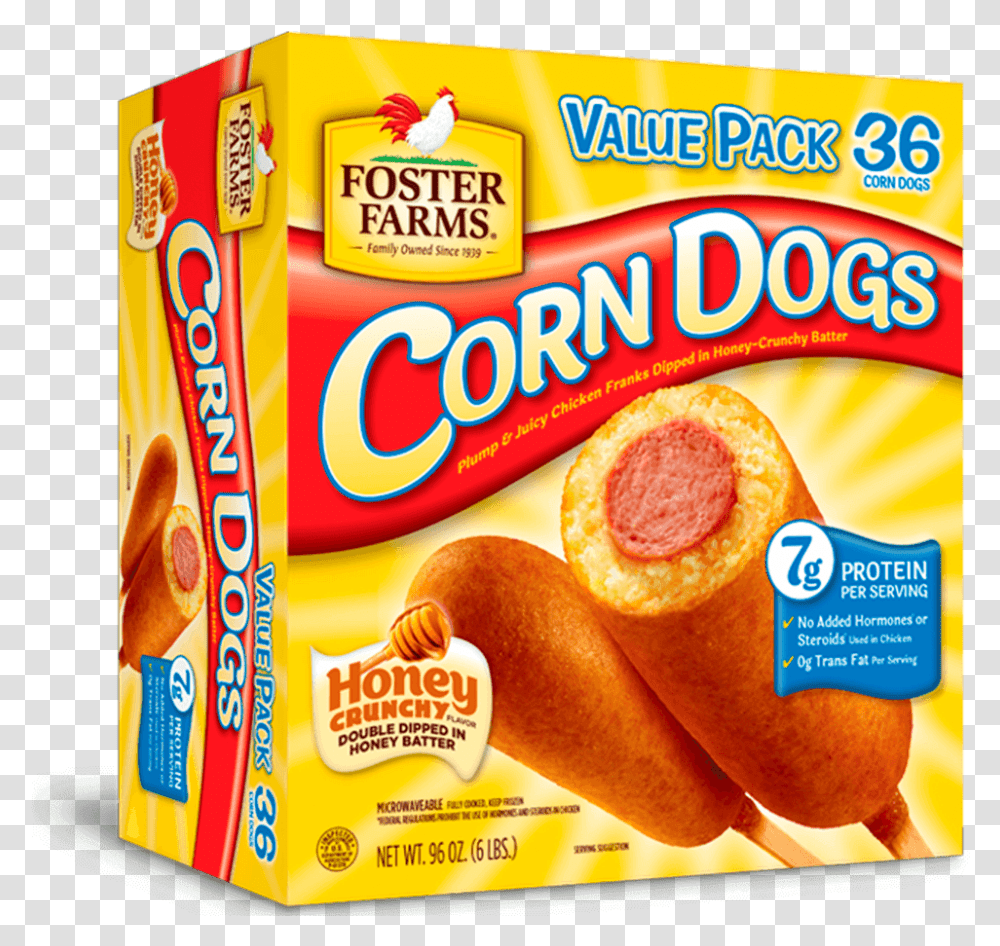 Honey Crunchy Corn Dogs 36 Ct Foster Farms Corn Dogs, Snack, Food, Meal, Sweets Transparent Png