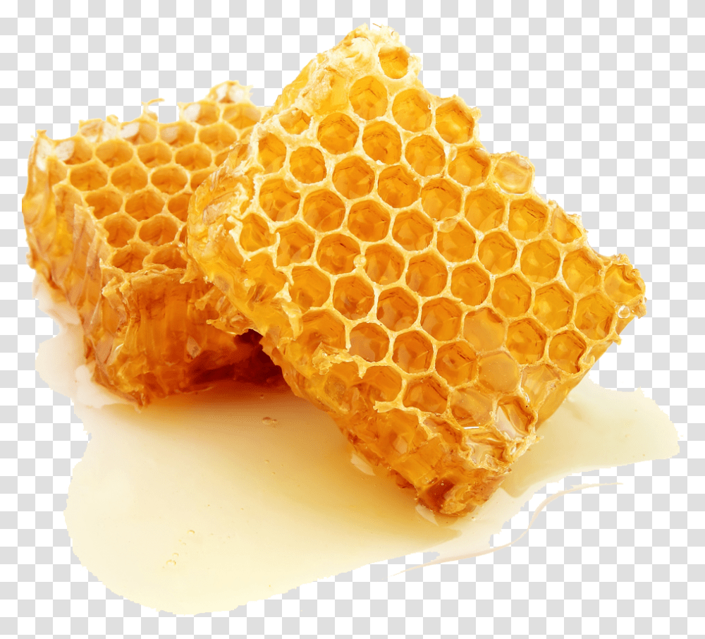 Honey Image Royal Jelly In Honeycomb, Food, Fungus, Burger Transparent Png