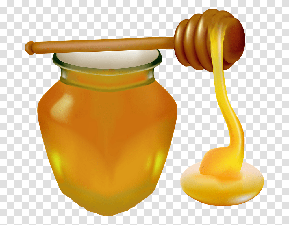 Honey Jar Honey Spoon Food Detox Sweet Glass Tarro De Miel, Plant, Mixer, Appliance Transparent Png