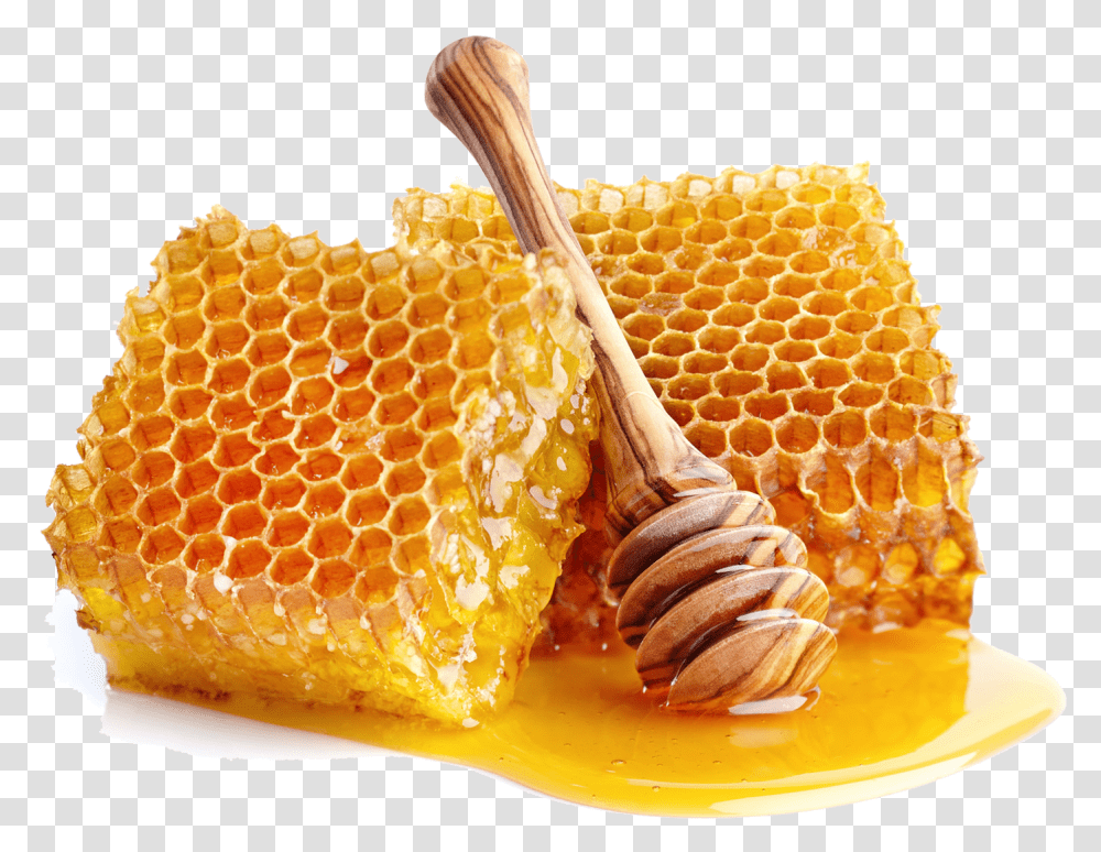 Honey Natural, Honeycomb, Food, Fungus Transparent Png