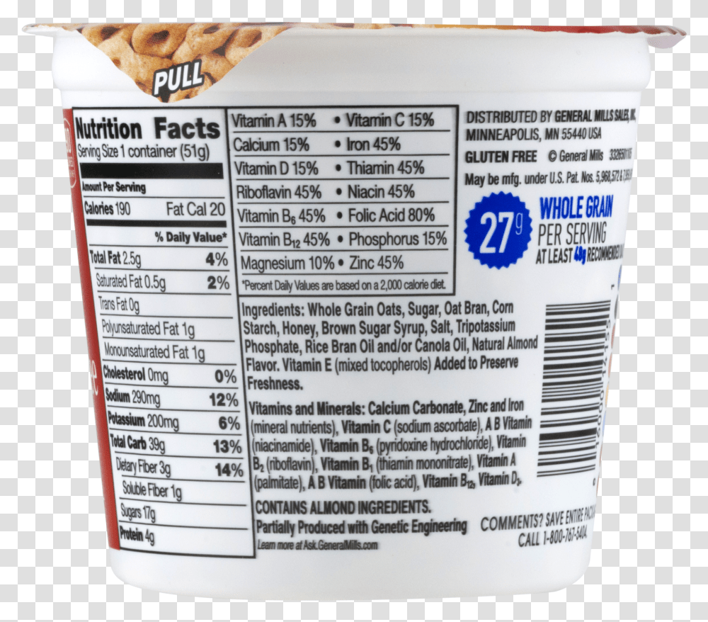 Honey Nut Cheerios Cereal Cup Gluten Free Cereal 1.8 Oz Cup Of Honey Nut Cheerios Nutrition Facts, Menu, First Aid, Plant Transparent Png