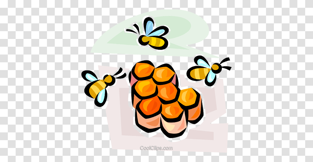 Honeybee And Honeycomb Royalty Free Vector Clip Art Illustration, Dynamite, Bomb, Weapon Transparent Png