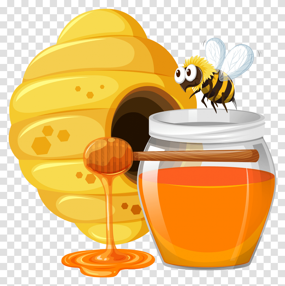 Honeycomb Clipart Bee Home Honey Clipart, Food, Wasp, Insect, Invertebrate Transparent Png