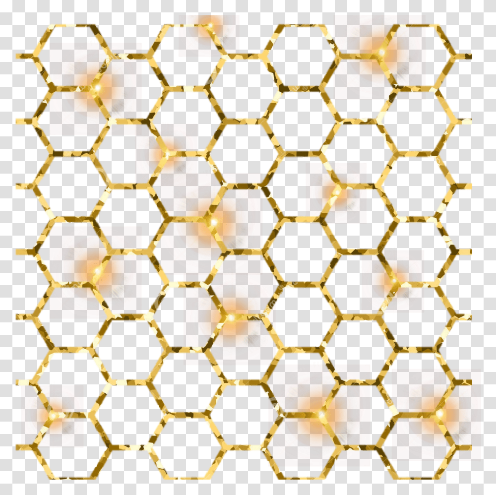 Honeycomb Pattern Bees Honeybee Goldsparkle Beehive Mesh Transparent Png