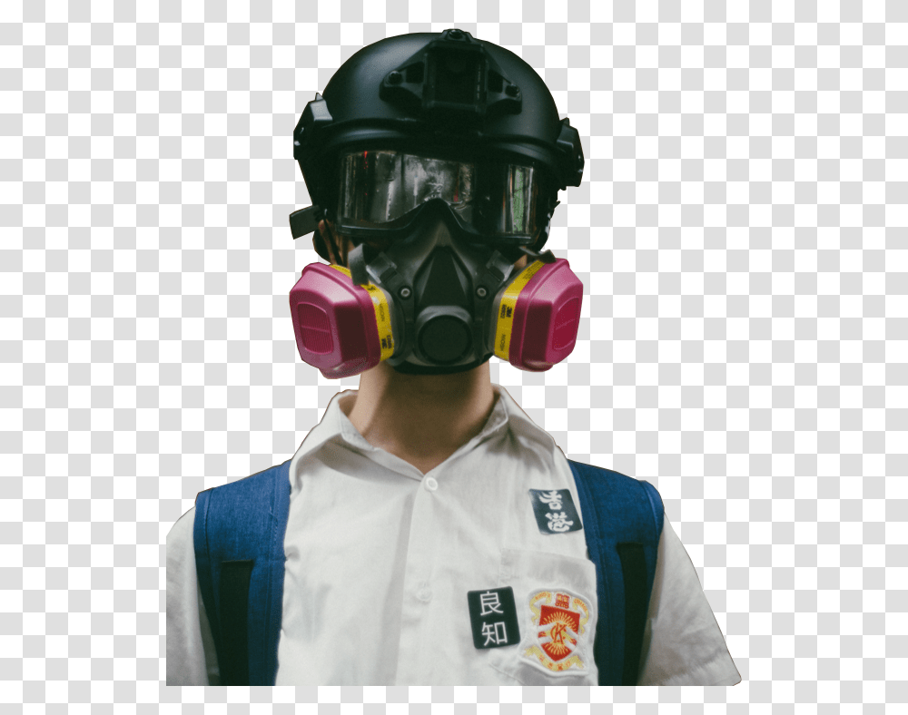 Hong Kong Gas Mask, Helmet, Apparel, Person Transparent Png