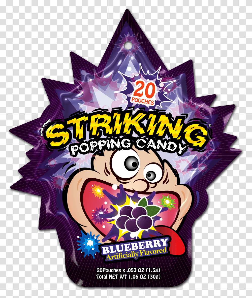 Hong Kong - Striking Popping Candy Blueberry Striking Popping Candy Cola Transparent Png