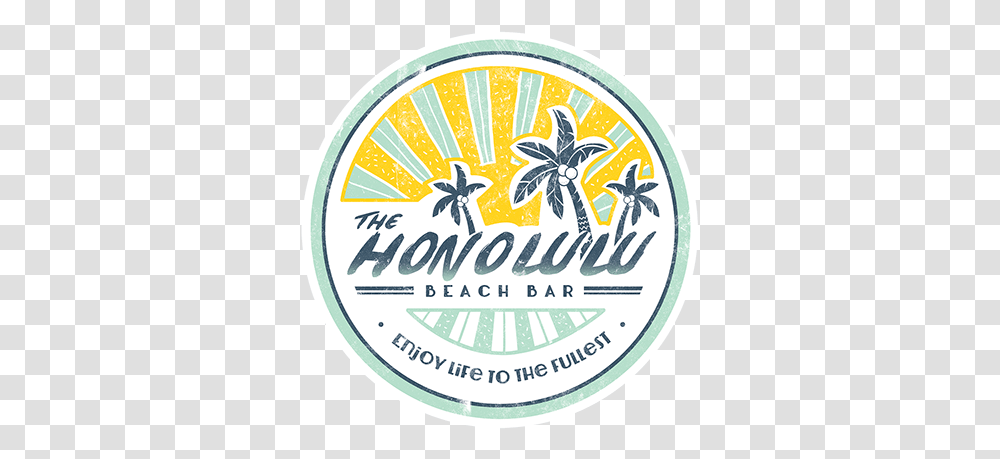 Honolulu Beach Bar Logo Design Circle, Label, Text, Symbol, Sticker Transparent Png