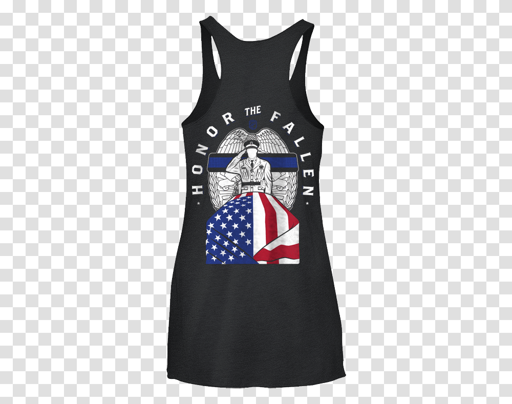 Honor The Fallen Tank Top Thin Blue Line Police Edition Active Tank, Clothing, Apparel, Flag, Symbol Transparent Png