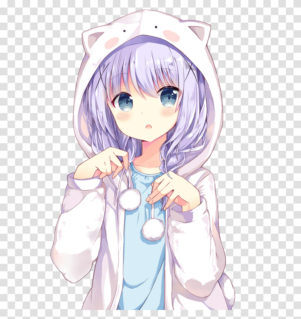 Hoodie Anime Cute Girl, Comics, Book, Manga Transparent Png