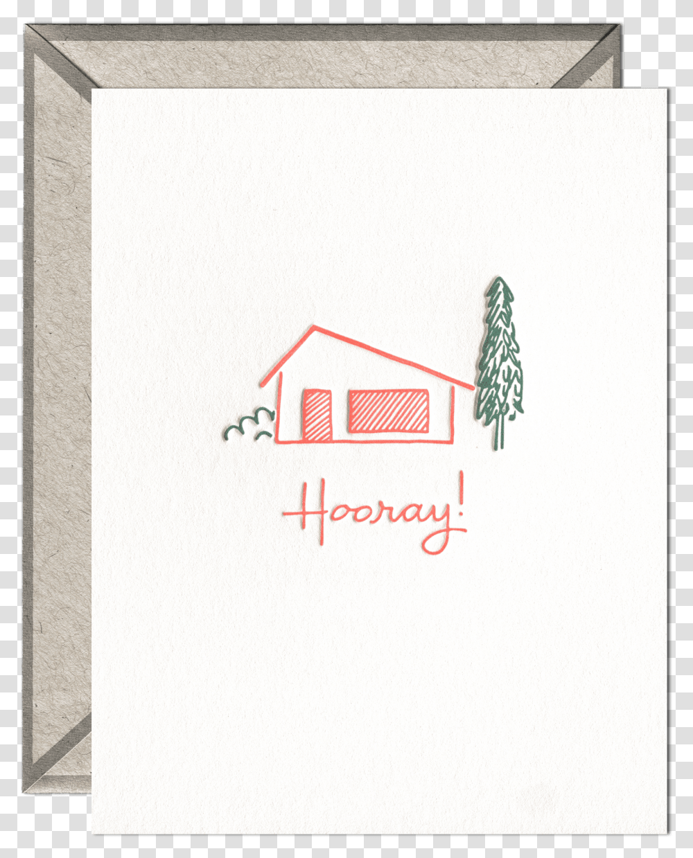 Hooray Home Letterpress Greeting Card With Envelope Handwritten Happy Birthday Card, White Board, Drawing Transparent Png