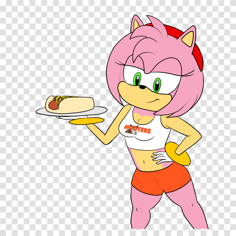 Hooters Amy Sonic Hooters Know Your Meme, Person, Human, Food, Label Transparent Png