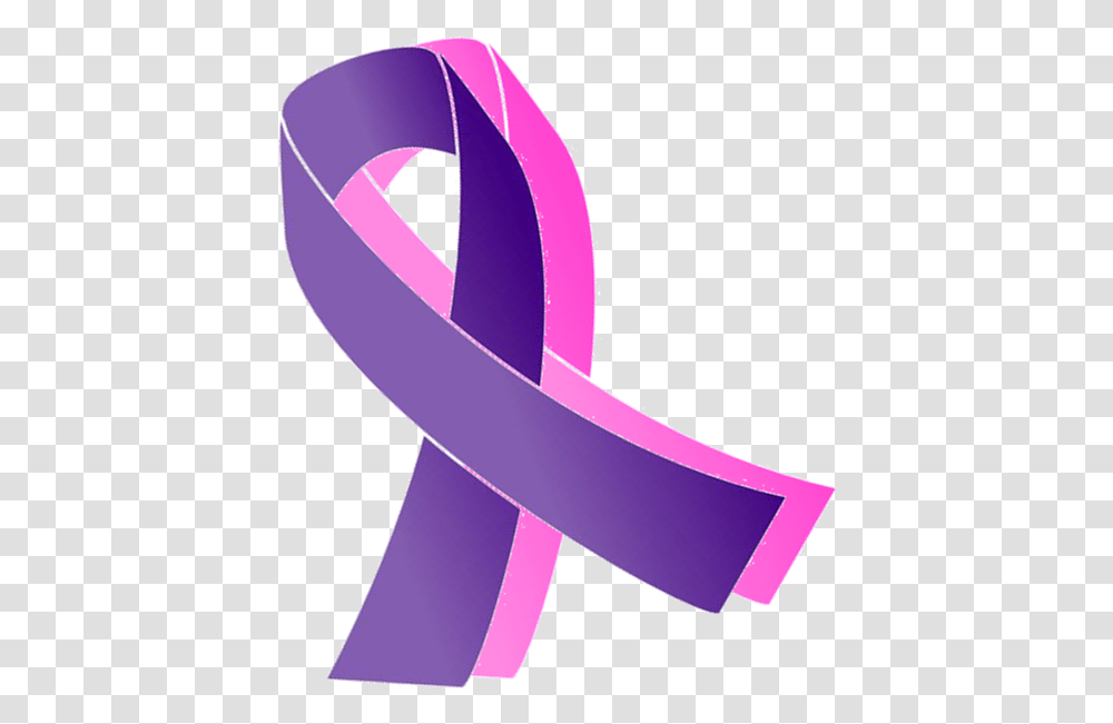 Hope Clipart Purple Ribbon Pink And Purple Cancer Ribbon, Tape, Text Transparent Png