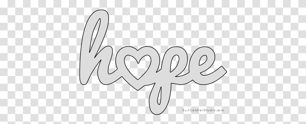 Hope Heart Pattern Template Stencil 1930866 Word Hope Coloring Page, Text, Alphabet, Symbol, Label Transparent Png