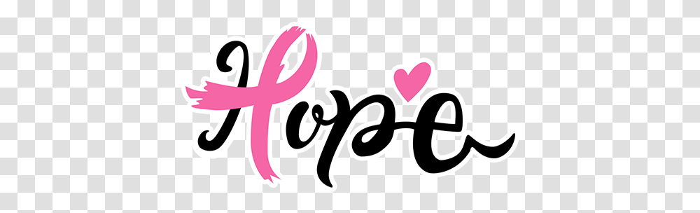 Hope Women Breast Cancer Pink Ribbon Calligraphy, Label, Handwriting, Alphabet Transparent Png