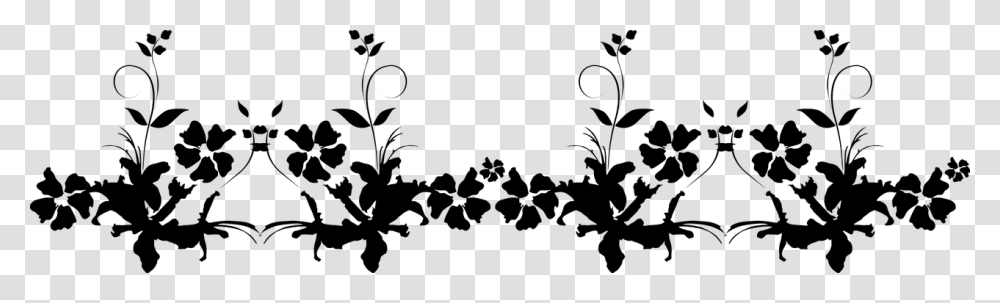 Horizontal Decoration With Leaves Black And White, Gray, World Of Warcraft Transparent Png