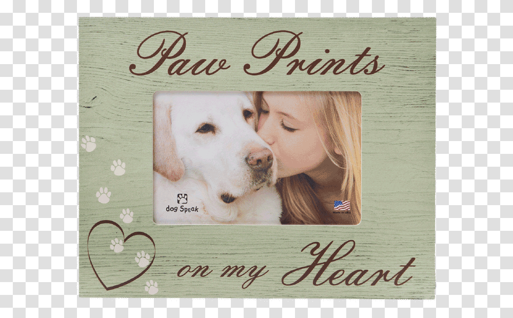 Horizontal Wood Frame Paw Prints On My Heart Frames For The Death Of A Dog, Text, Person, Canine, Mammal Transparent Png