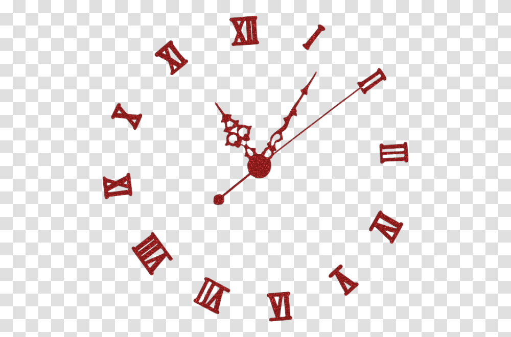 Horloge Sur Fond Tube Glitter Rouge Number 1 To 12 In Roman Numerals, Weapon, Weaponry, Hand, Paper Transparent Png