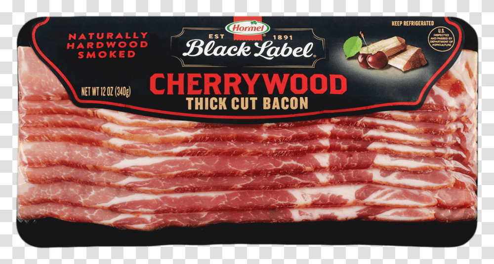 Hormel Black Label Cherrywood Bacon, Pork, Food Transparent Png