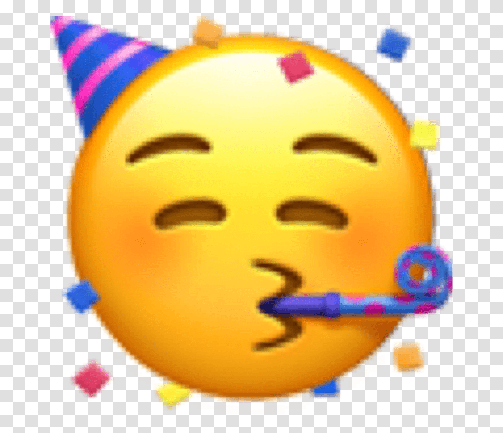 Horn And Party Hat Emoji Face Party Emoji, Clothing, Apparel, Toy, Maraca Transparent Png