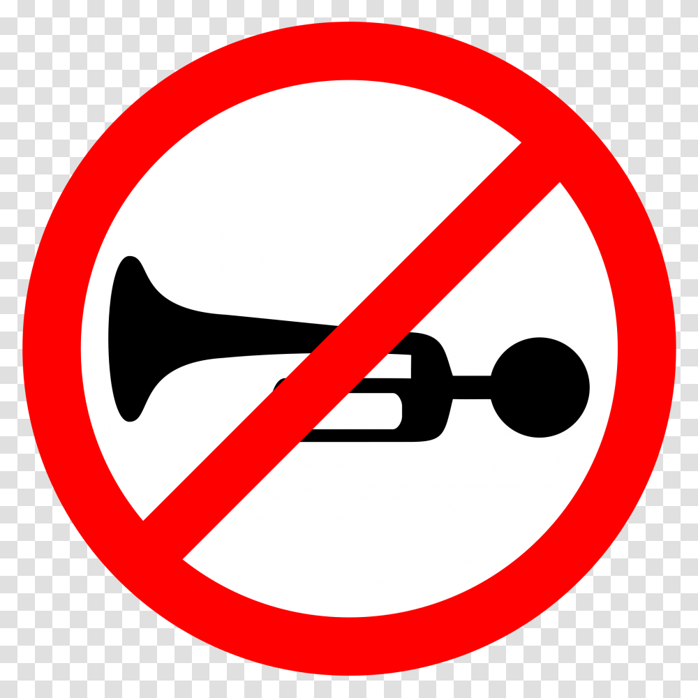 Horn Prohibited, Sign, Brass Section, Musical Instrument Transparent Png