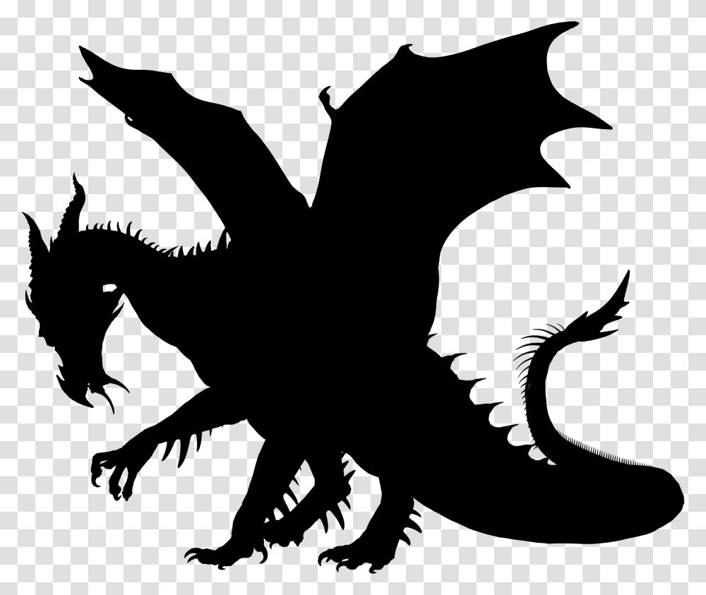 Horned Dragon Silhouette Clip Arts Dragon Clip Art, Gray, World Of Warcraft Transparent Png