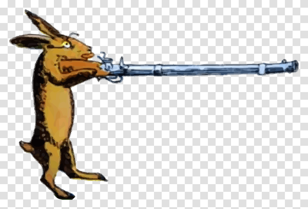 Horneuropean Harebugs Bunny Hunting Clipart Rabbit, Gun, Weapon, Animal, Mammal Transparent Png