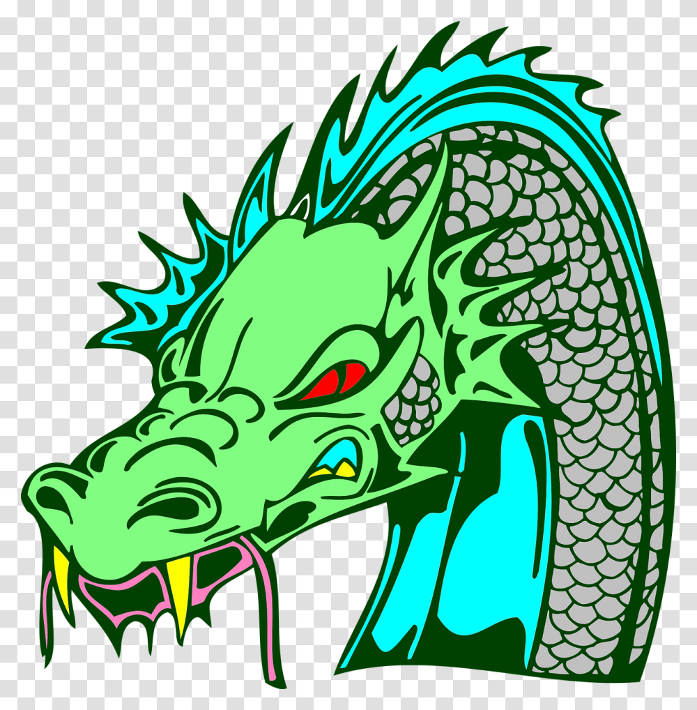 Horns Clipart Dragon Green Dragon Head Transparent Png