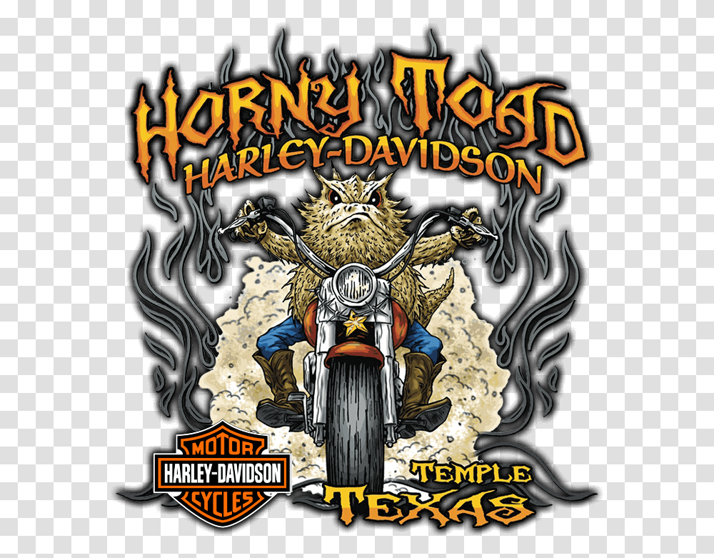 Horny Toad Harley Horny Toad Harley Davidson, Poster, Advertisement, Machine, Person Transparent Png