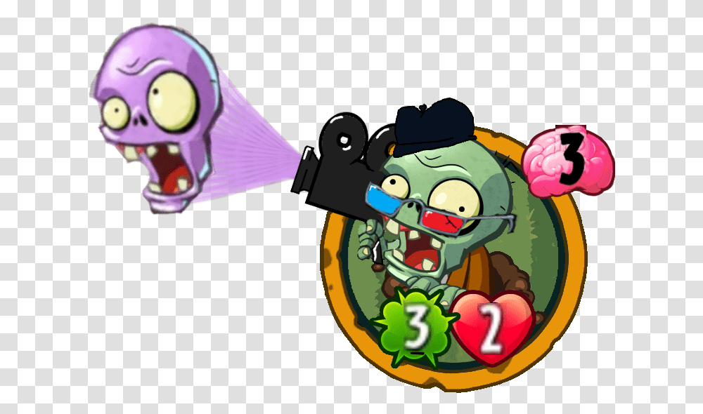 Horror Movie Director Zombie Pvz Heroes Beta Carrotina, Label Transparent Png