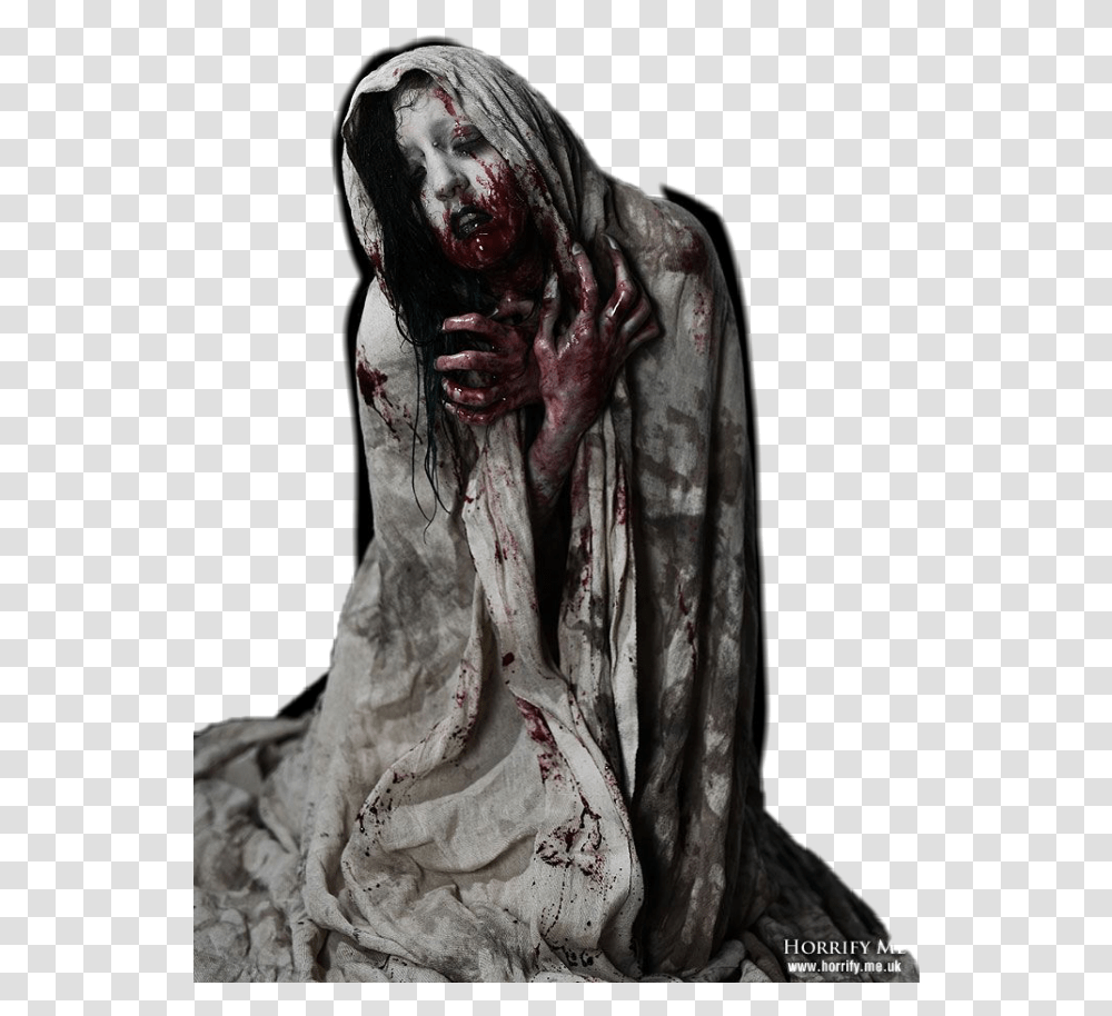 Horror Scary Girl Dead Blood Halloween Costumes Scary Girl, Sleeve, Dance Pose, Leisure Activities Transparent Png