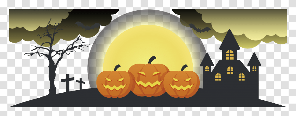 Horror Vector Banner Halloween Illustrator, Plant, Pumpkin, Vegetable, Food Transparent Png