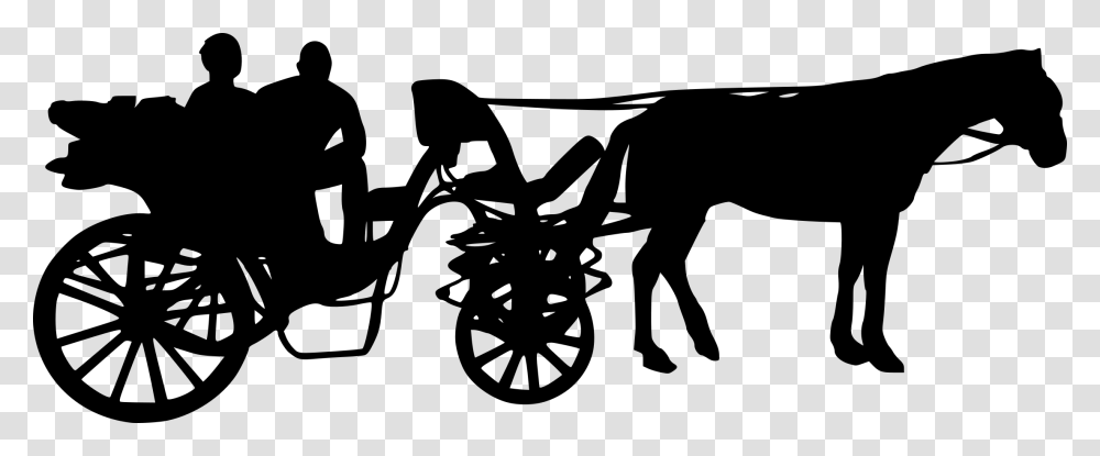 Horse And Buggy Carriage Horse Drawn Vehicle Image Horse Drawn Carriage Silhouette, Gray Transparent Png