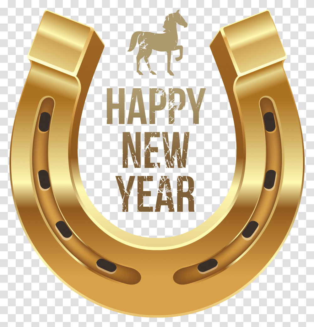 Horse And Horseshoe Happy New Year 17 Symbol Tape Logo Trademark Transparent Png Pngset Com