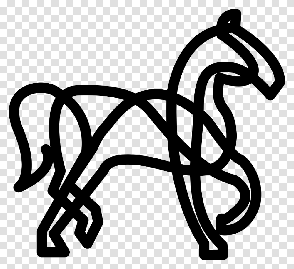 Horse Artistic Variant Line Art, Stencil, Silhouette Transparent Png