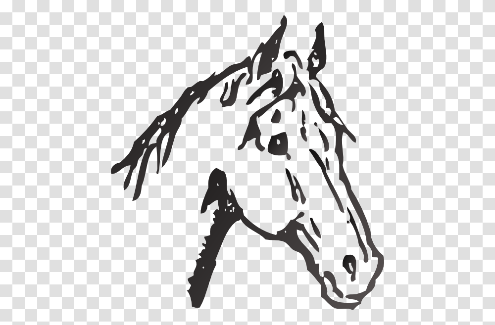 Horse Black And White Head Black And White Horse Head Design, Stencil, Silhouette, Mammal, Animal Transparent Png