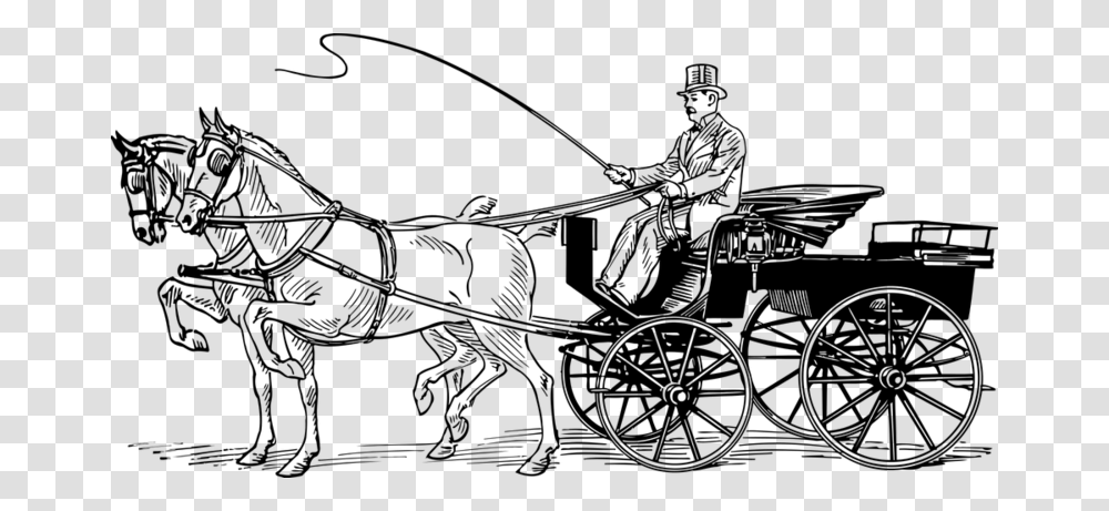 Horse Cart Black And White, Gray, World Of Warcraft Transparent Png