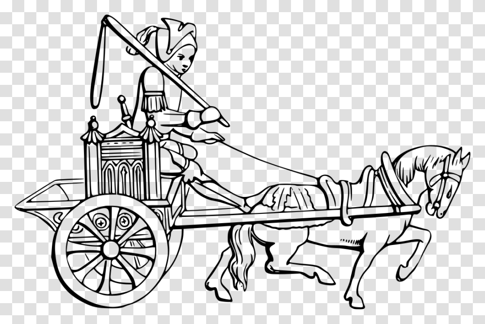 Horse Cart Clipart Black And White, Gray, World Of Warcraft Transparent Png