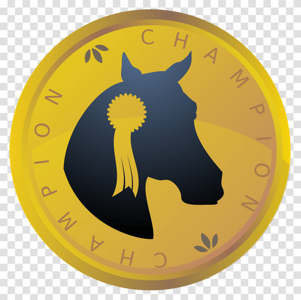 Horse Champion Medal, Coin, Money, Logo Transparent Png