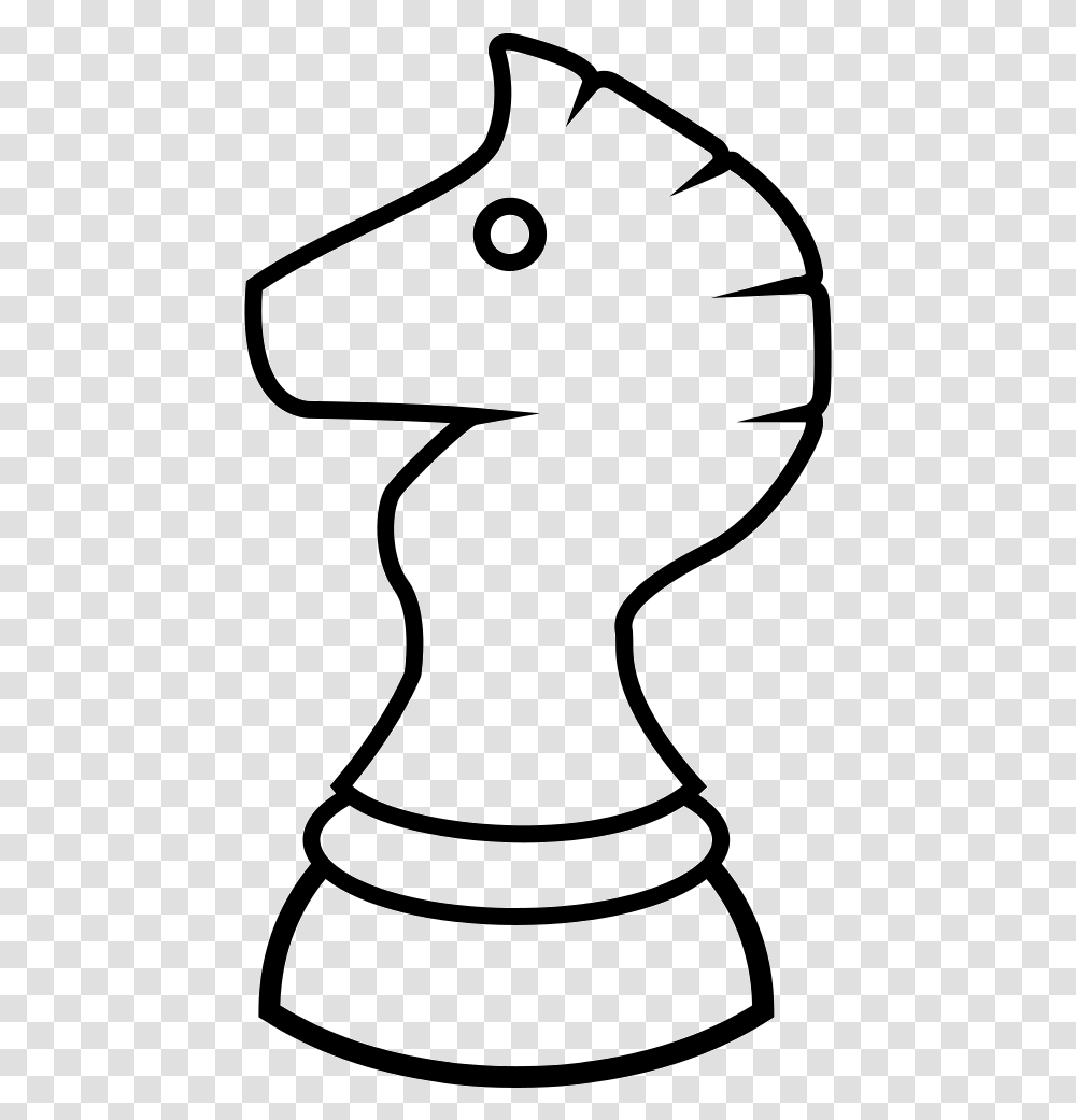 Horse Chess Piece Outline Chess, Number, Stencil Transparent Png