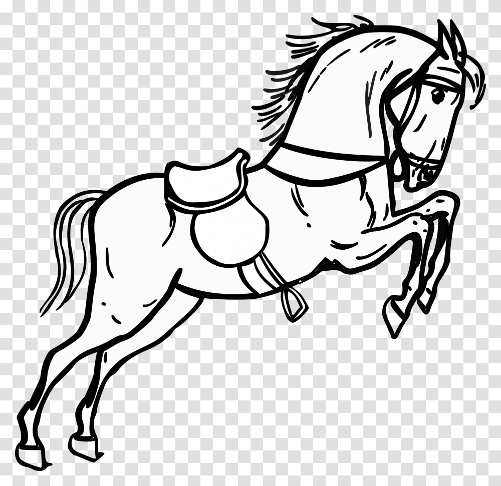 Horse Clip Art Black And White, Animal, Mammal, Stencil, Drawing Transparent Png