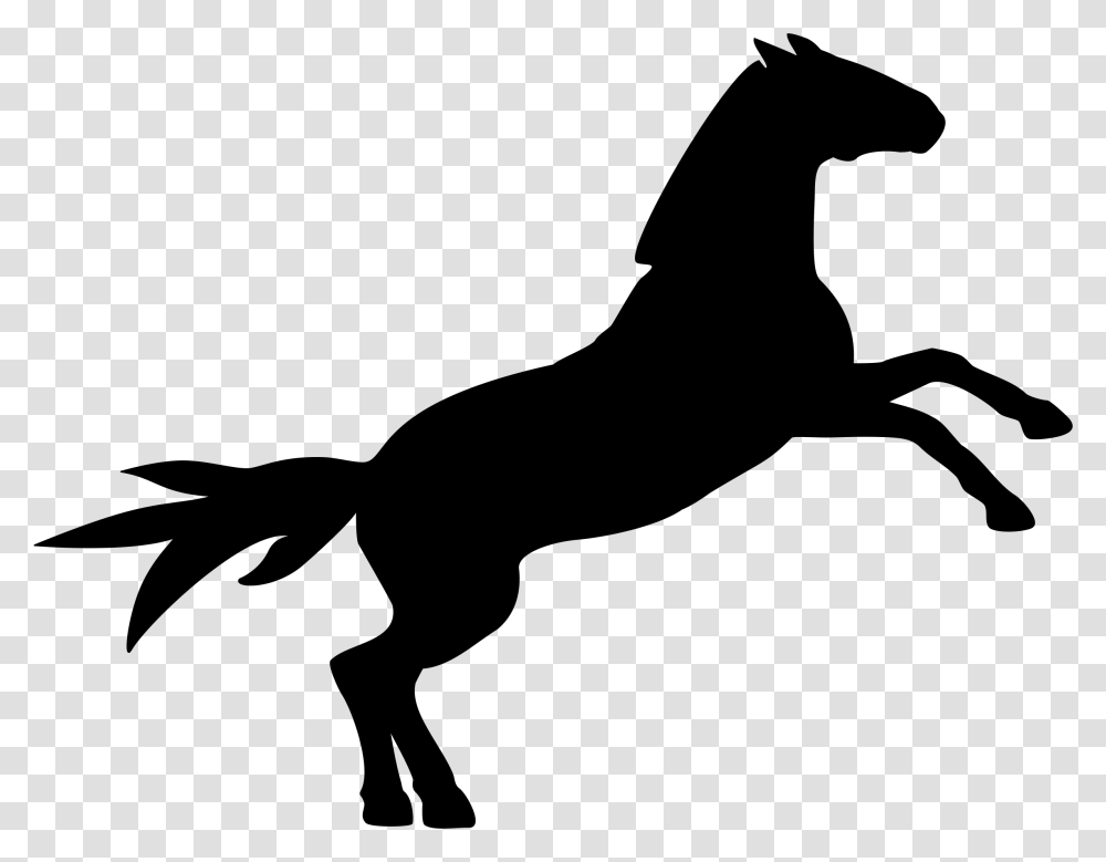 Horse Clipart Black And White Jumping Horse Cartoon Silhouette, Gray, World Of Warcraft Transparent Png