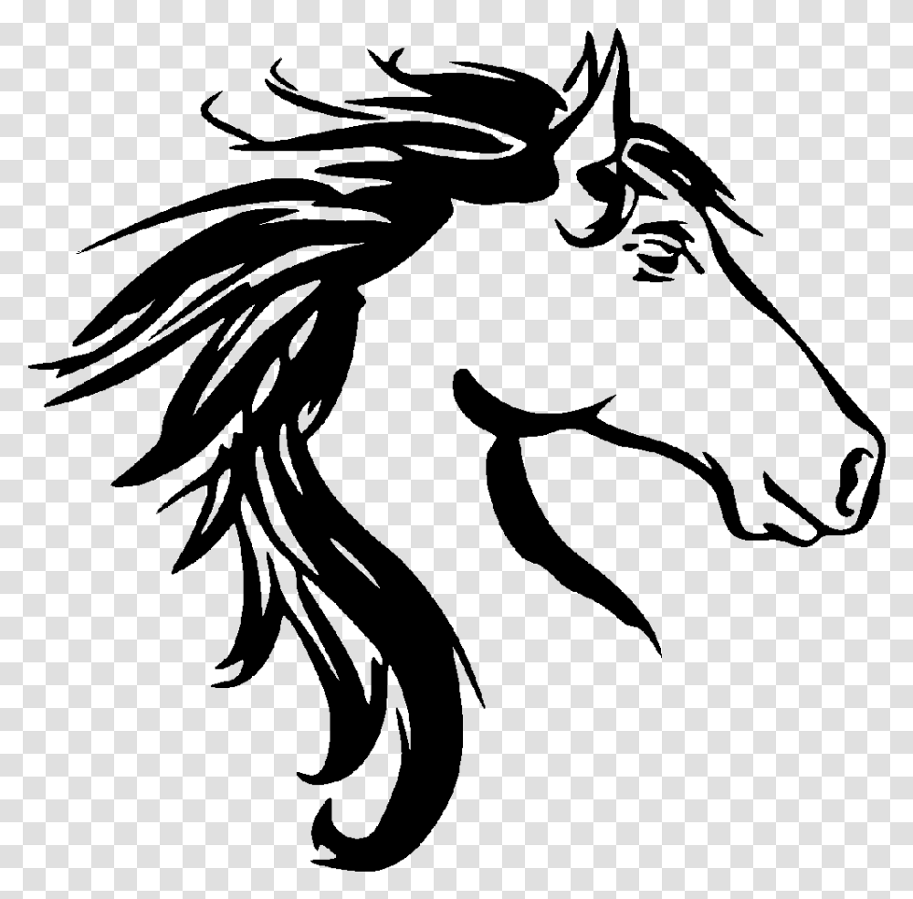 Horse Clipart Black And White Mustang Horse Head, Gray, World Of Warcraft Transparent Png