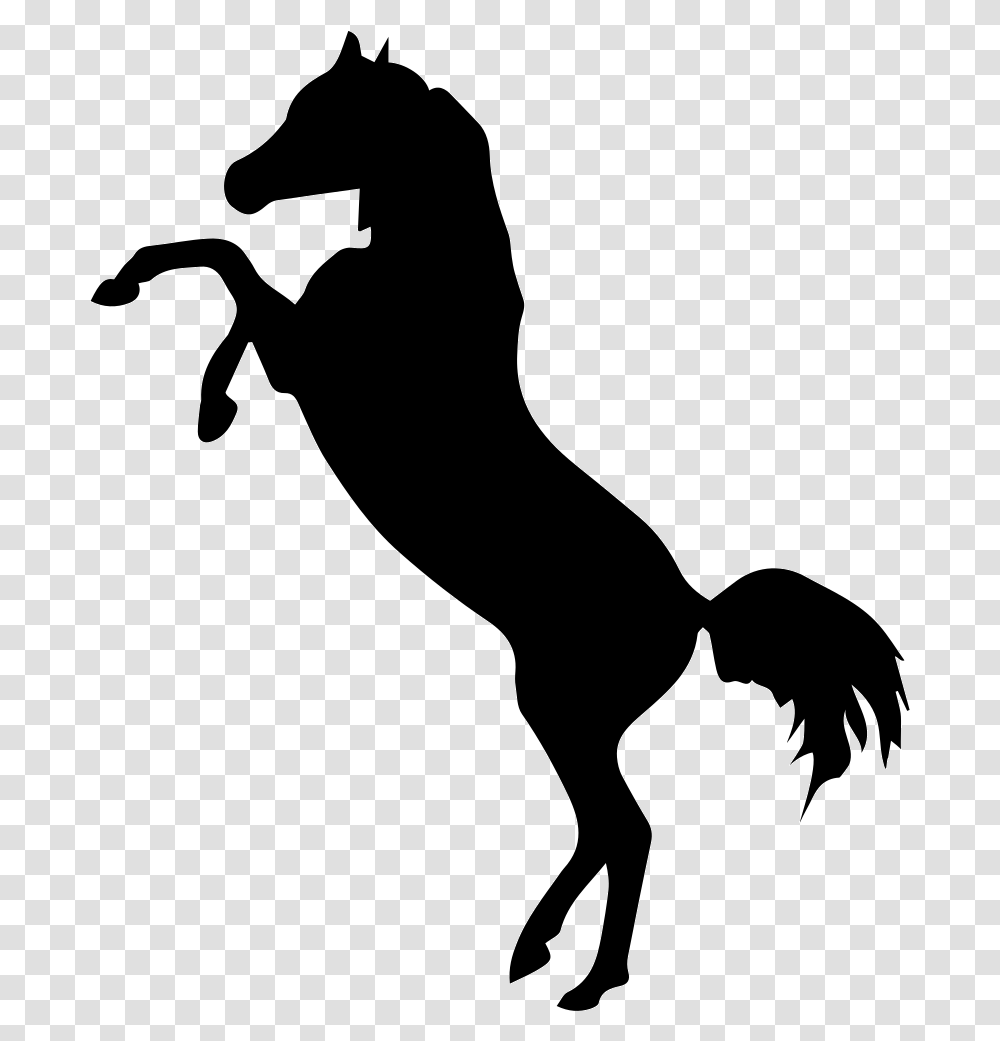 Horse Clipart Black Horse Standing On Two Legs, Silhouette, Stencil, Dog, Pet Transparent Png