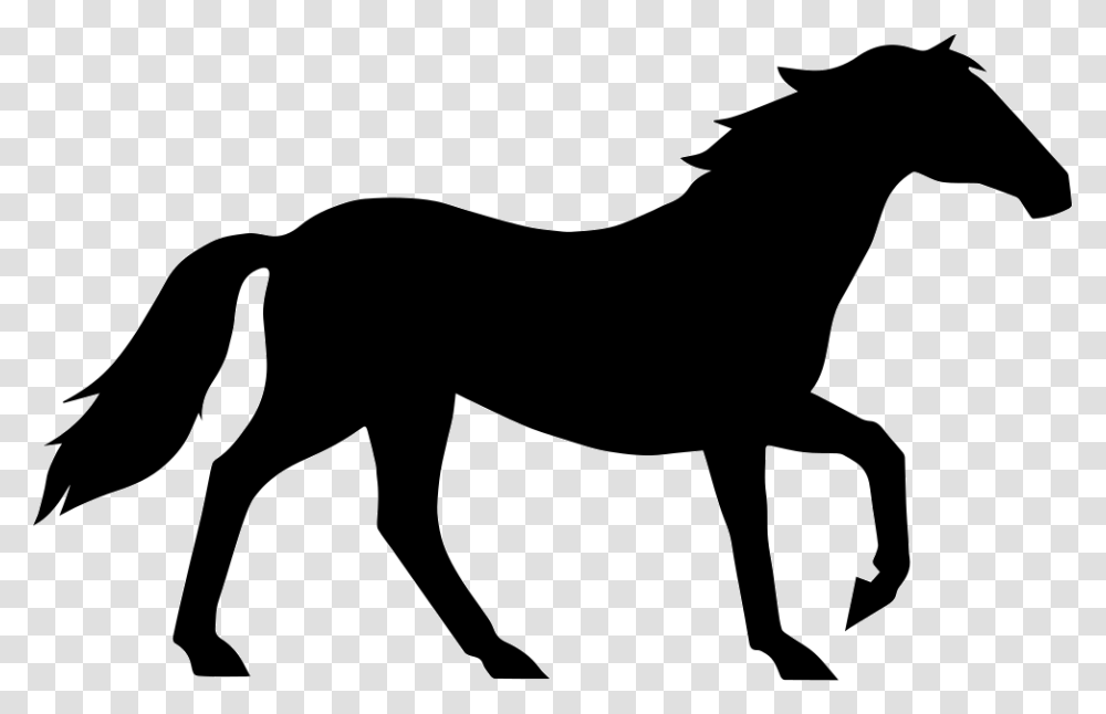 Horse Clipart Outline Horse In Black And White, Silhouette, Stencil, Mammal, Animal Transparent Png