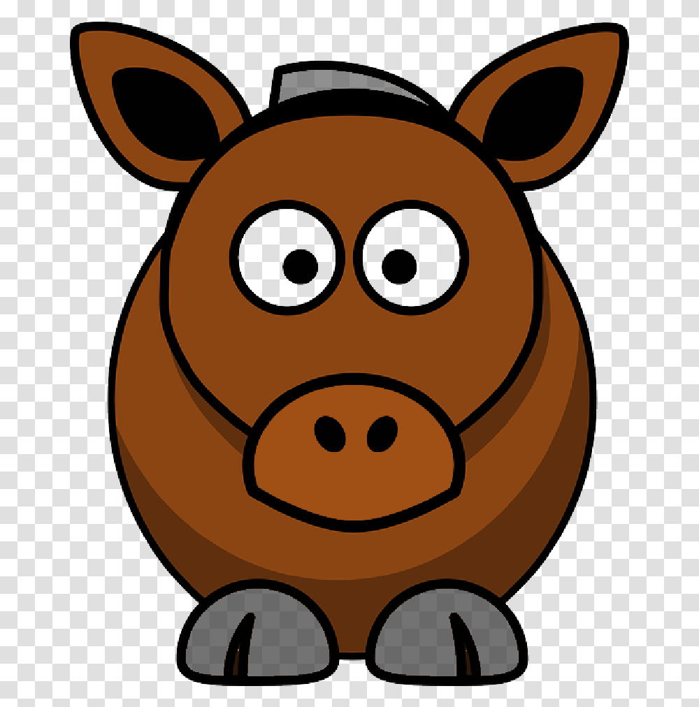 Horse Cow Animal Brown Funny Happy Mammal Donkey, Piggy Bank Transparent Png