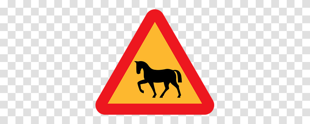 Horse Crossing Transport, Road Sign, Mammal Transparent Png