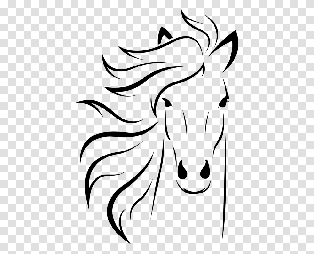 Horse Drawing Animal Face Silhouette, Gray, World Of Warcraft Transparent Png